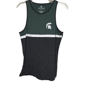 Michigan State MSU Mens Tank Top Colosseum | Green Charcoal Gray | Size Small